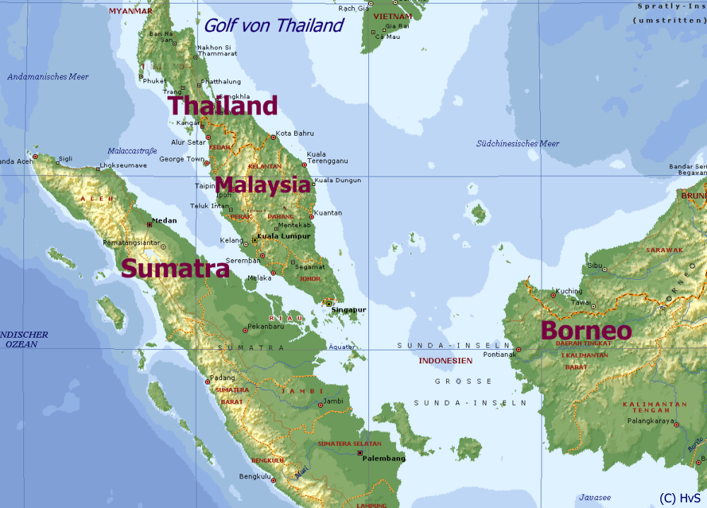 Borneo -Ostküste Malaysia -Langkawi -Phuket